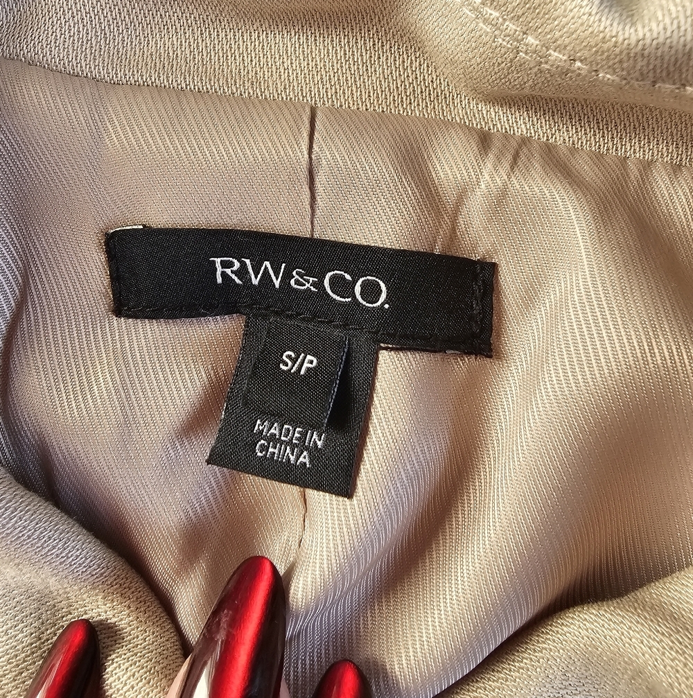 RW&CO S cropped twill shirt Women's Beige Bomber Jacket - Picture 4 of 5